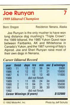 1992 MotorArt Iditarod Sled Dog Race #7 Joe Runyan Back